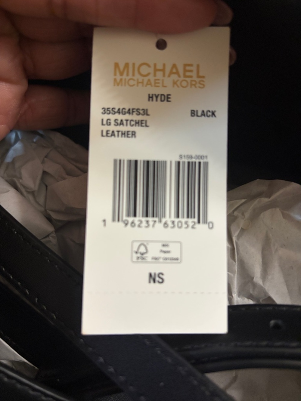 Michael Kors Black Hyde Pebbled Leather Satchel with Gold Accents - Picture 9 of 9